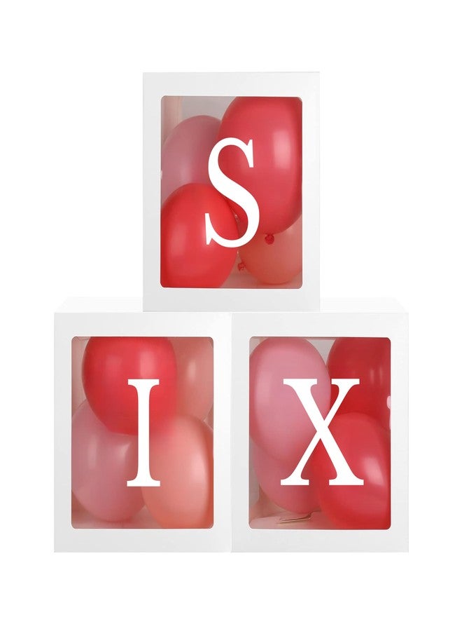 Festi Duck 'SIX' Balloon Box Set - Stylish Lettered Decor for sixth Birthday & sixth Aniversary Celebration (SIX Birthday Box) 7pcs set (SIX Balloon Box) - Image 4